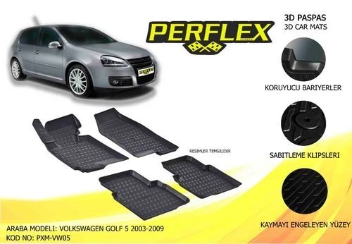 Perflex PXM Pxm-vw05 Paspas 3d Havuzlu X-mat Golf 5 2003-2008 ürün görseli 1