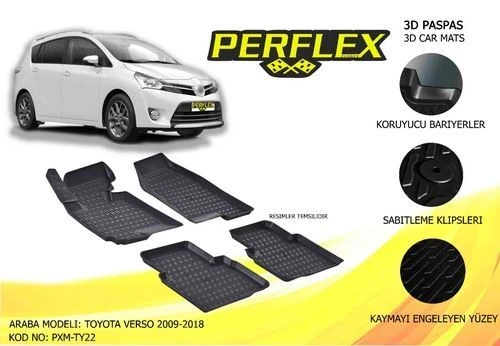 Perflex PXM Pxm-ty22 Paspas 3d Havuzlu X-mat Toyota Verso 2009-2017 ürün görseli 1