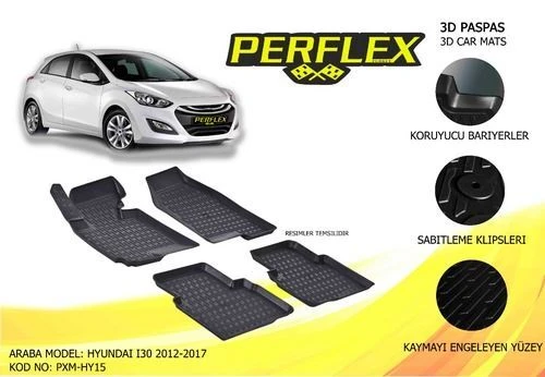 Perflex PXM Pxm-hy15 Paspas 3d Havuzlu X-mat Hyundai I30 2012-2016 ürün görseli 1