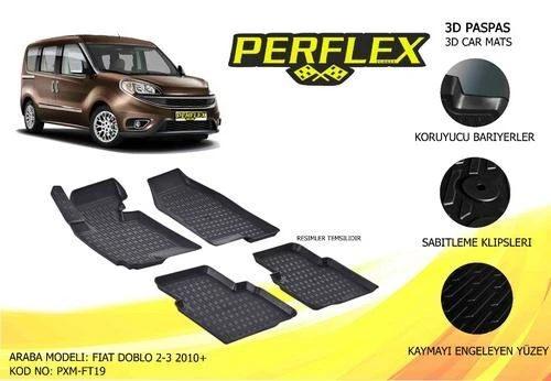 Perflex PXM Pxm-ft19 Paspas 3d Havuzlu X-mat Doblo 2 10-14 ürün görseli 1