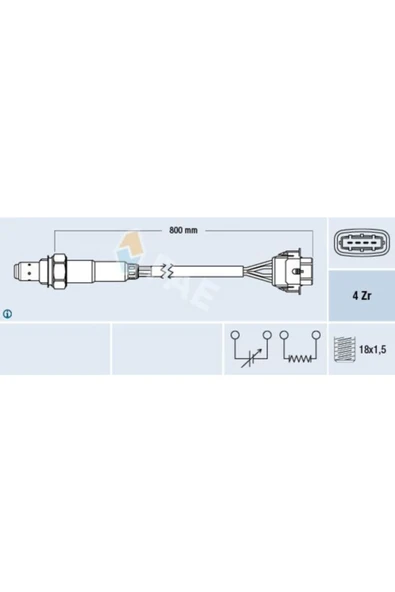FAE 77247 Oksijen Sensörü Konum 1 Astra H Vectra C Zafıra B A16xer Z18xe ürün görseli 1