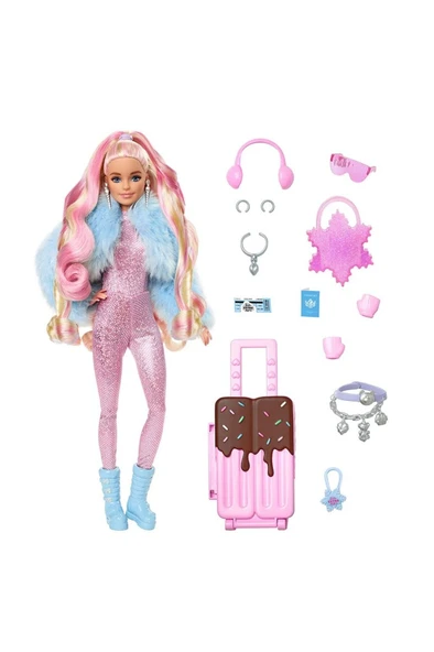 Barbie Extra Seyehat Bebekleri Kar Temalı HPB16