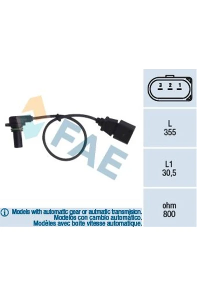 FAE 79062  ŞANZIMAN HIZ SENSÖRÜ VW GOLFIV BORA 4 İLERİ OTOM ürün görseli