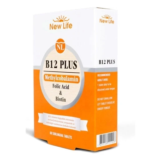 New Life B12 Plus Folik Asit ve Biotin İçeren Takviye Edici 60 Tablet ürün görseli
