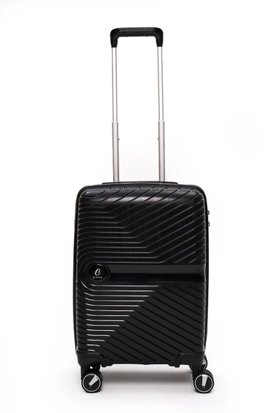 Elatae Exclusive Pro Polipropilen Kırılmaz 3'lü Valiz Seti Büyük - Kabin Boy ve Makyaj Çantası Siyah 5239 - Resim 3