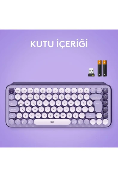 Logitech POP Keys 920-011527 Krem Mor TKL Kablosuz Mekanik Klavye Outlet - 8