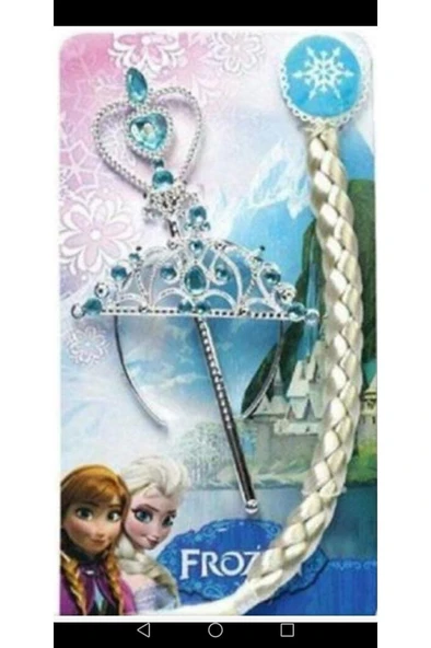 Çocuk Karlar Üllkesi Frozen Elsa Anna Sihirli Asa Saç Ve Taç Seti - 2