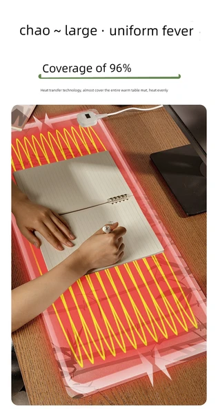 Isıtmalı Mouse Pad - Küçük Boy - 60x36cm - 6 Hızlı Termostat - 12