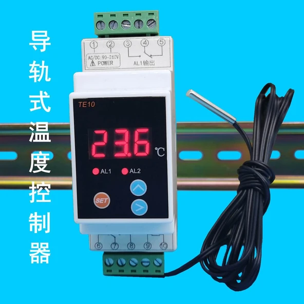 Dijital Ekranlı Sıcaklık Kontrol Cihazı - 220V Güç + 2 Röle Çıkışı