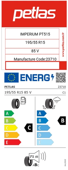 Petlas 195/55 R15 TL 85V IMPERIUM PT515 Oto Yaz Lastiği (Üretim Tarihi: 2025) - Resim 2