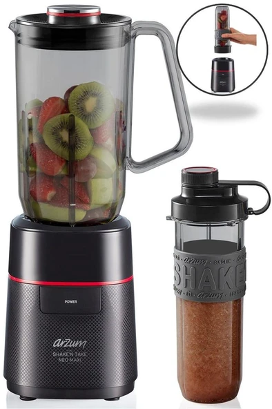 Arzum Ar1174 Shake'n Take Neo Maxi Kişisel Smoothie Sürahi Blender – Siyah