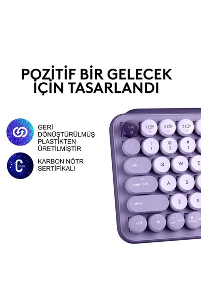 Logitech POP Keys 920-011527 Krem Mor TKL Kablosuz Mekanik Klavye Outlet - 5