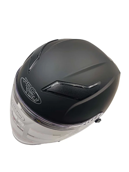 PROYOU YARIM KASK MAT SİYAH (GÜNEŞ VİZÖRLÜ) - Resim 5