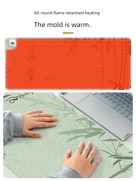 Isıtmalı Mouse Pad - Küçük Boy - 60x36cm - 6 Hızlı Termostat - 4