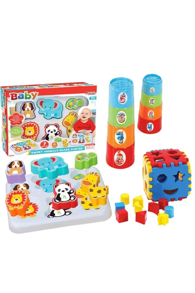 Fırsat Oyuncak Oyuncak Sevimli Hayvan Bultak Silindir Neşeli Kule Eğitici Bultak Set ürün görseli