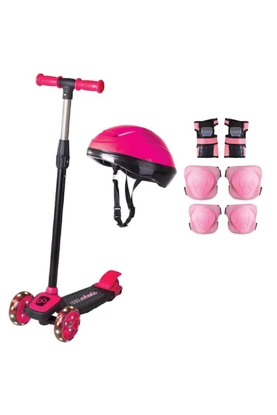 Cool Wheels 3 Yaş Üstü Pembe Twist Işıklı Scooter Kask Seti