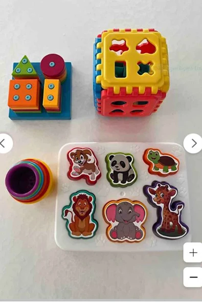 Fırsat Oyuncak Oyuncak Bultak Eğitici Geometri Şekiller Dizayn Kule Neşeli Hayvanlar Zeka Geliştirici Set - Resim 4