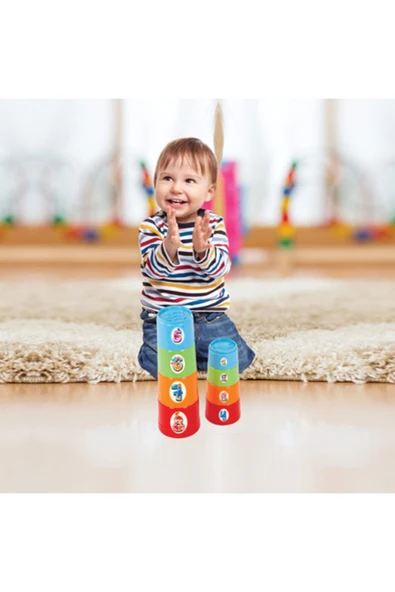 Fırsat Oyuncak Oyuncak Sevimli Hayvan Bultak Silindir Neşeli Kule Eğitici Bultak Set - Resim 2