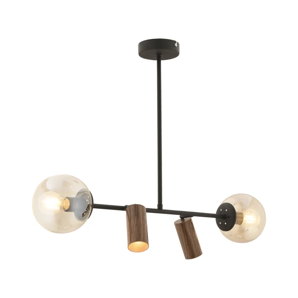 Apliqa Alkan Siyah 4Lü Sarkıt Modern Retro Tasarım Spot Avize - Resim 3