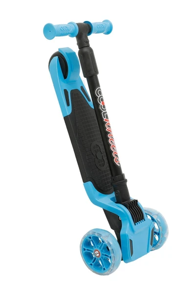 Cool Wheels Tulpar Katlanır LED Işıklı Çocuk Scooter Mavi - 2
