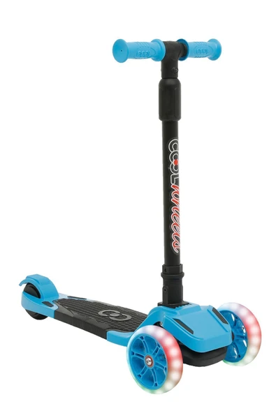 Cool Wheels Tulpar Katlanır LED Işıklı Çocuk Scooter Mavi