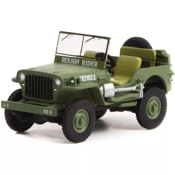 Greenlight Greenlight Battalion 64 1942 Willys MB Jeep Rough Rider U.S Army WWII 1/64 Model Araba ürün görseli 1