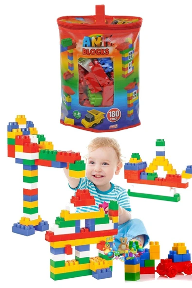 Fırsat Oyuncak Oyuncak Eğitici Öğretici Blocks 180 Parça Lego Blok Anasınıfı Gelişim Seti