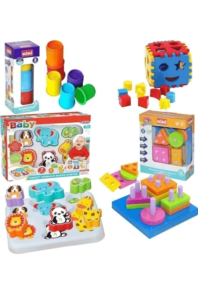 Fırsat Oyuncak Oyuncak Bultak Eğitici Geometri Şekiller Dizayn Kule Neşeli Hayvanlar Zeka Geliştirici Set ürün görseli