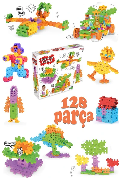 Fırsat Oyuncak Puzzle Fun Fun Puzzle 128 Parça 3d Yapı Ve Tasarım Blokları ürün görseli