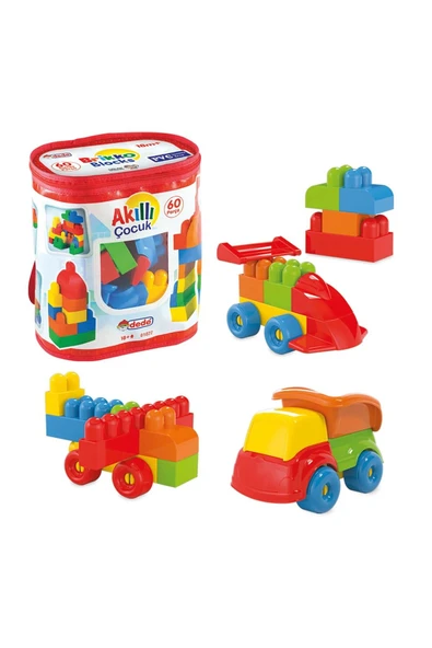 Oruç Oyuncak Neşeli Hayvanlar  Bultak Akıllı Çocuk Büyük Blok Seti 60 Parça - Resim 2