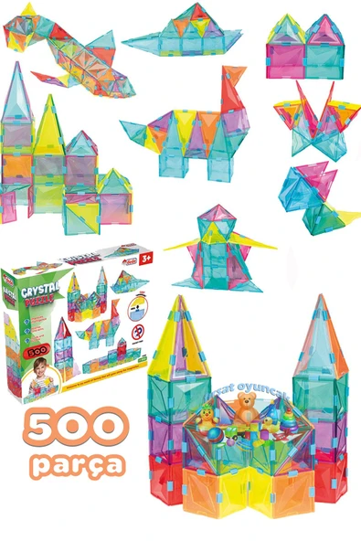 Fırsat Oyuncak Kristal Puzzle 500 Parça Oyuncak Geometri Şekiller Eğitici Zeka Geliştirici - 5