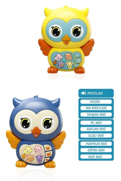 Oruç Oyuncak Oyuncak Baykuş Sesli Müzikli Piyano Sevimli Hayvanlar Bultak Set - Resim 2