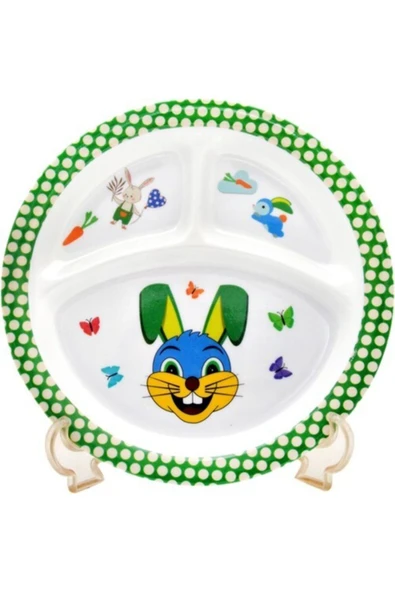 ggs Bebek Mama Tabağı Tavşan Formlu 5 Li Set Melamin Oval - 2