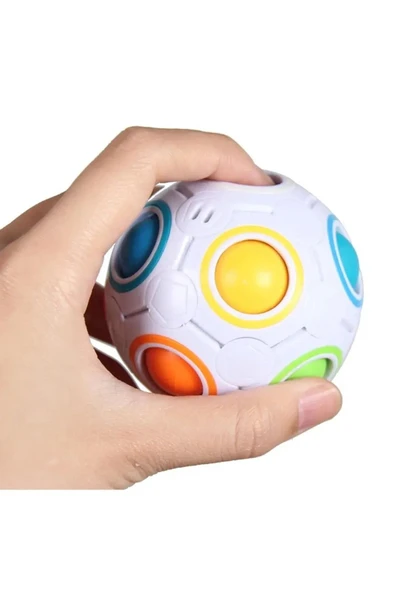 Oruç Oyuncak Sihirli Gökkuşağı Bulmaca Topu, Hız Küp Topu Eğlenceli Stres Giderici Sihirli Top - Resim 5