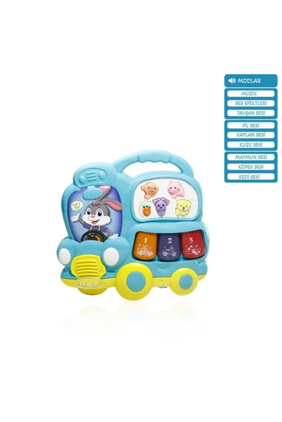 Vardem Işıklı ve Müzikli Otobüs Bebek Piyanosu - Resim 3