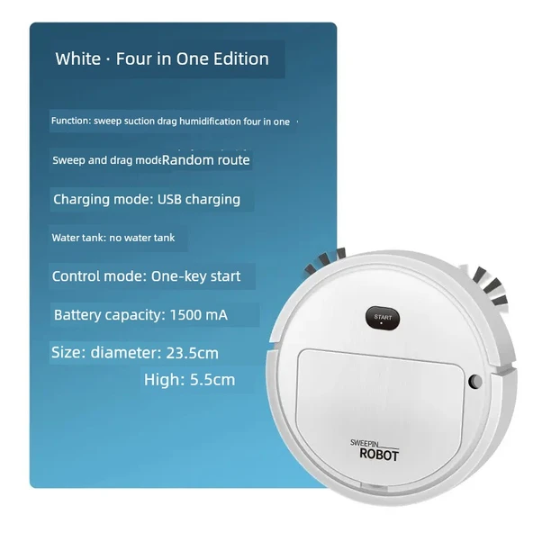 Akıllı Emme Süpürme Mop Robotu - K250A Beyaz 5'ü 1 Arada - Resim 3