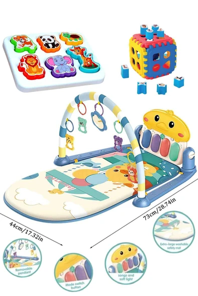 Oruç Oyuncak Piyanolu Oyun Halısı Müzikli Jimnastik Merkezi Bultak set - 4