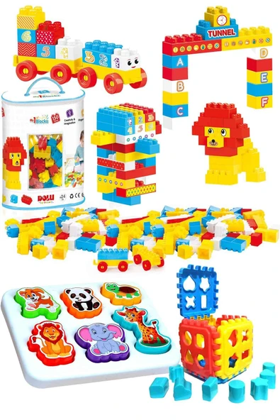 Oruç Oyuncak Bultak Neşeli hayvanlar 150 Parça Blok Eğitici Zeka Geliştirici Set Eğitici Set ürün görseli