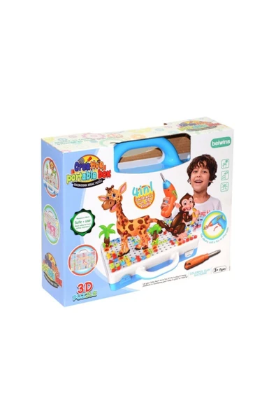 BİRLİK TOYS 3d Matkaplı 239 Parça Creative Puzzle 11b Mozaik Puzzle Çantalı Eğitici 239 Parça