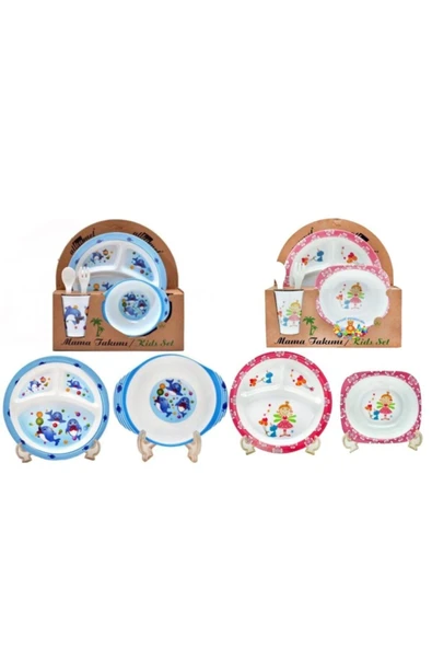 Fırsat Oyuncak Mama Set Bebek Mama Tabağı 5 Parça Set Kız Erkek