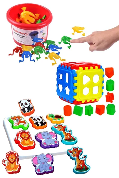 Oruç Oyuncak Oyuncak Neşeli Hayvanlar Bultak Zıp Zıp Kurbağa set ürün görseli