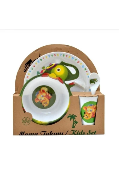 ggs Bebek Mama Tabağı Fil Formlu 5 Li Set Melamin Figürlü