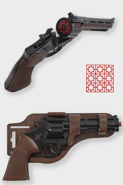 Oruç Oyuncak Metal Kapsül Mantar Mermili Kovboy Tabanca Çat Pat Metal Silah Mantar Tabancası ürün görseli