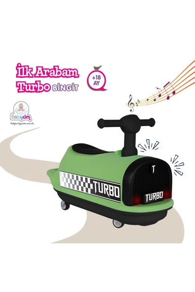 BABYCİM İLK ARABAM TURBO BİNGİT ARABA - YEŞİL - 2