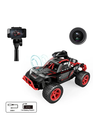 Oruç Oyuncak Kameralı Uzaktan Kumandalı Full Fonksiyon Şarjlı 2.4G Kameralı Off Road Araba - 4