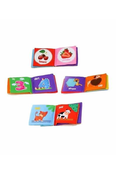 Oruç Oyuncak Neşeli Hayvanlar  Bultak Bebeğimin Ilk Kitap Seti Kare 8 Model Bultak - Resim 3