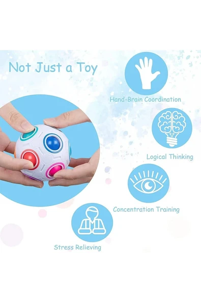 Oruç Oyuncak Sihirli Gökkuşağı Bulmaca Topu, Hız Küp Topu Eğlenceli Stres Giderici Sihirli Top - Resim 6