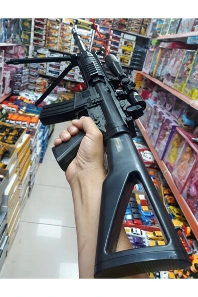 Mia Boncuklu Lazerli Keskin Nişancı Tüfeği Oyuncak Dürbünlü Kanas Silah Beş Paket Boncuk Hediyeli - Resim 7