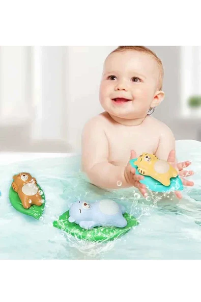 Oruç Oyuncak Bebek Banyo Oyuncak Ayı Banyo Oyuncakları Küvet Oyuncağı Neşeli Set - 2