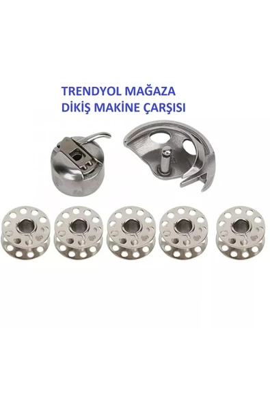 singer pfaff Dikiş Makine Çarşısı Singer Zetina Janome Beko Makinesi Mekik Çaganoz Ve 5 Adet Masura Set - 5